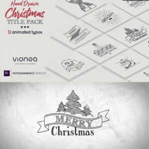 12组手绘圣诞节标题字幕pr运动图形模板-伊丞小站（YLIMHS.COM）