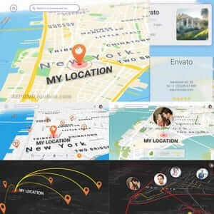 地图定位坐标连接线场景动画 AE模板-伊丞小站(YLIMHS.COM)