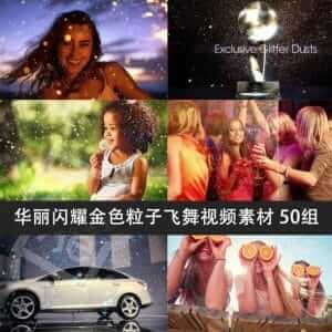 4K大气华丽闪耀金色粒子飞舞高清视频素材 50组-伊丞小站（YLIMHS.COM）