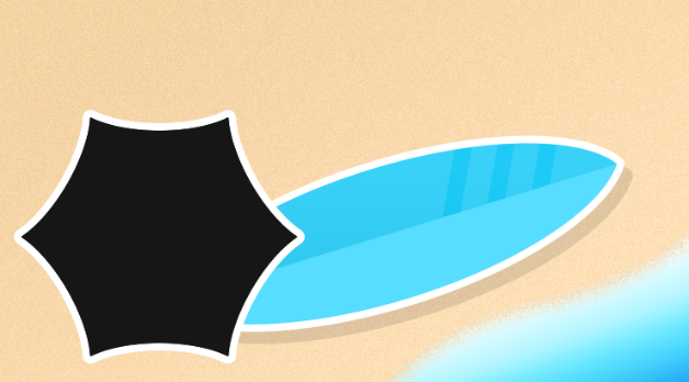 PS鼠绘教程! 简约风格沙滩插画绘制