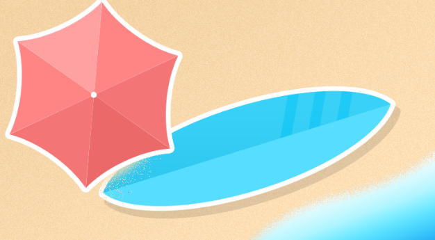 PS鼠绘教程! 简约风格沙滩插画绘制