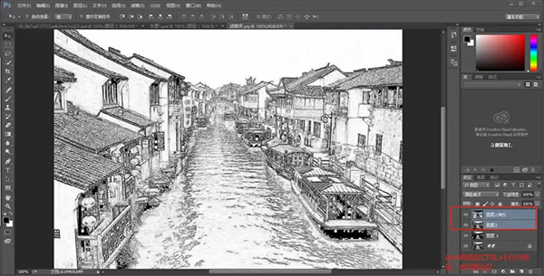 PS水墨画效果教程:滤镜打造青花瓷意境的水墨画