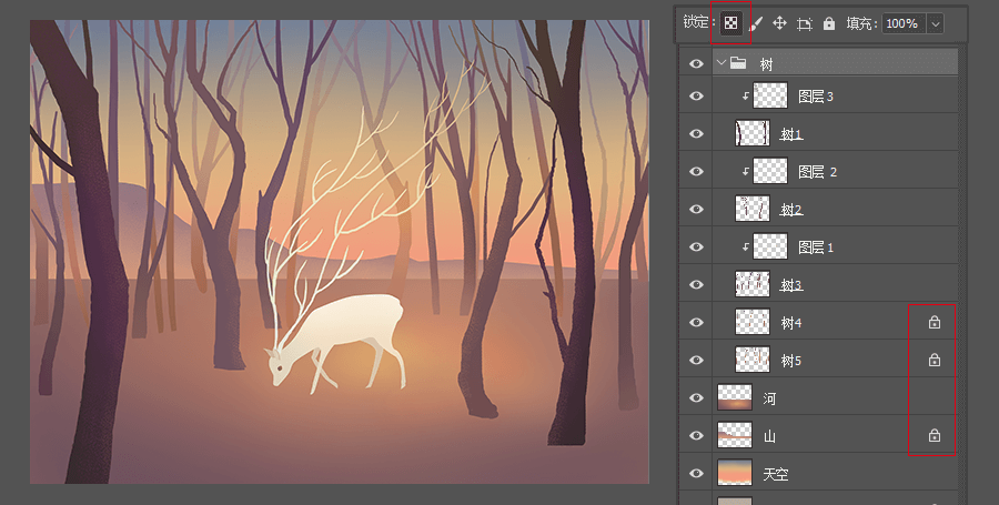 插画绘制教程之《梦幻小鹿》