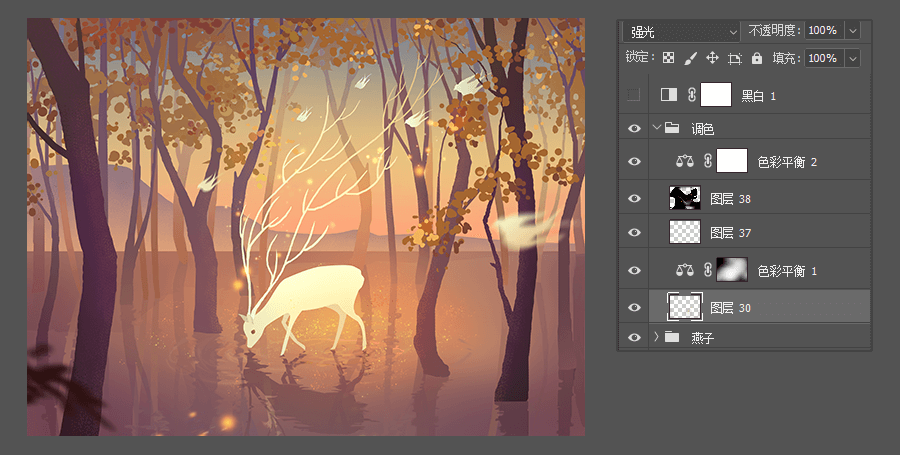 插画绘制教程之《梦幻小鹿》