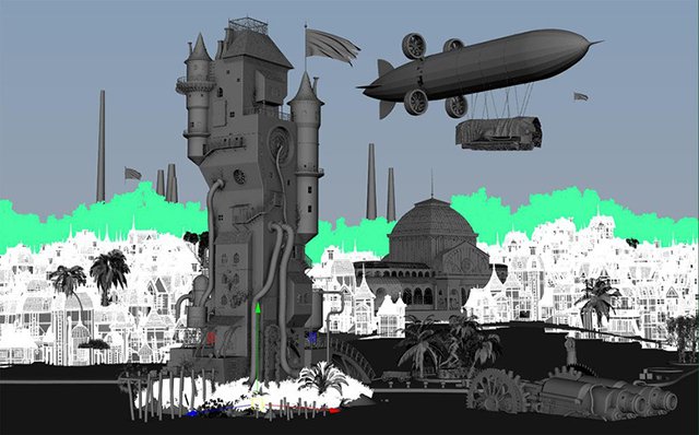 场景模型教程:"蒸汽朋克"之城制作解析