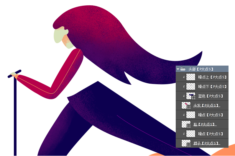 噪点插画：用PS给滑板车人像添加噪点