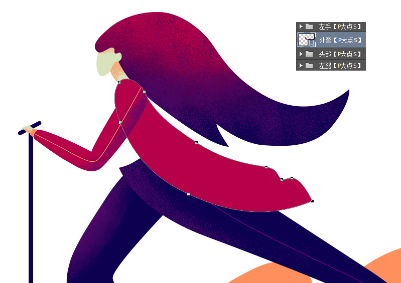 噪点插画：用PS给滑板车人像添加噪点