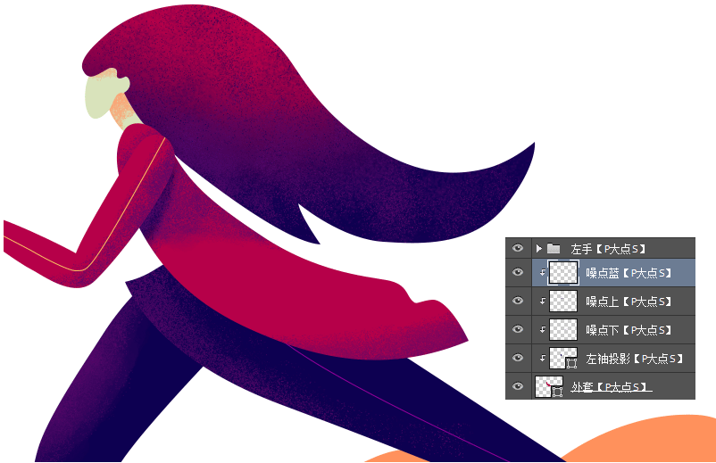 噪点插画：用PS给滑板车人像添加噪点