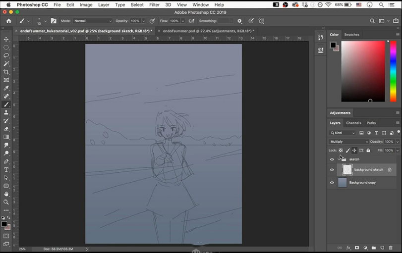 PS鼠绘光影插画教程