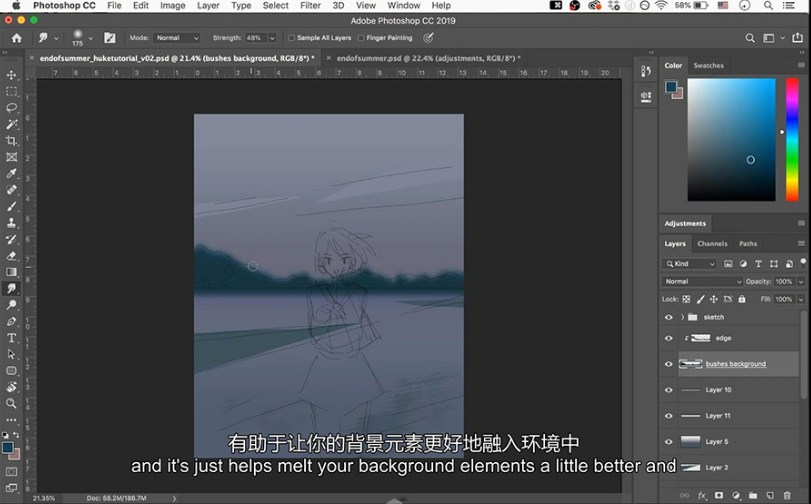 PS鼠绘光影插画教程