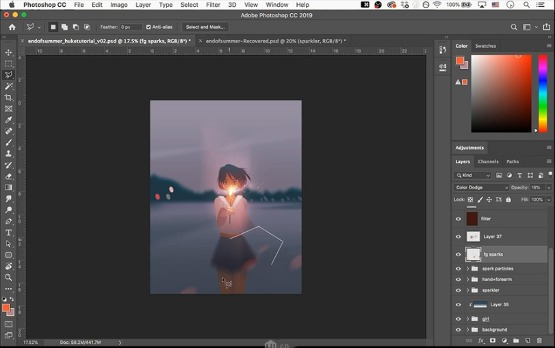 PS鼠绘光影插画教程