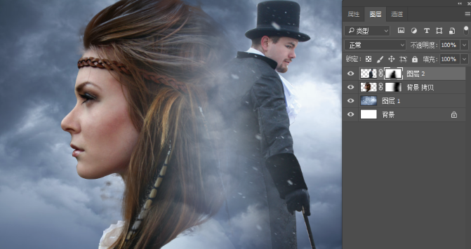 创意合成:用ps合成创意的二次曝光海报