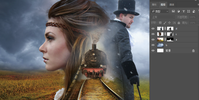 创意合成:用ps合成创意的二次曝光海报