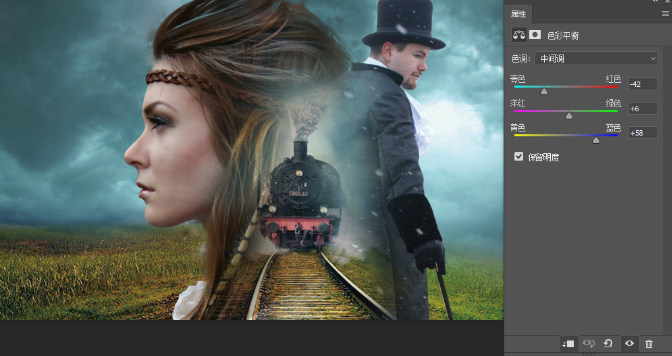 创意合成:用ps合成创意的二次曝光海报