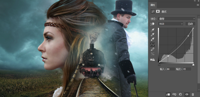 创意合成:用ps合成创意的二次曝光海报