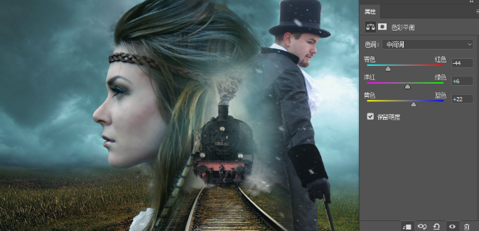 创意合成:用ps合成创意的二次曝光海报