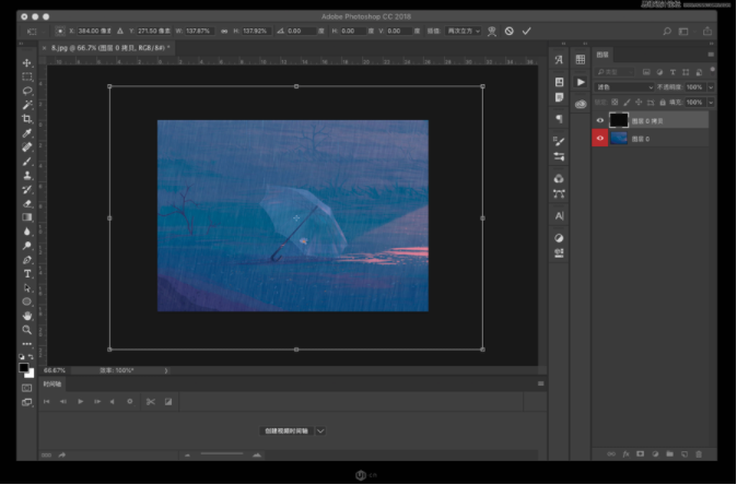 下雨动画:PS制作逼真的下雨GIF动画