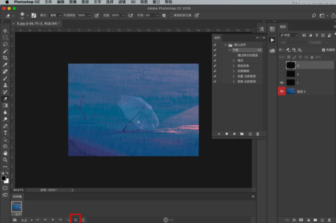 下雨动画:PS制作逼真的下雨GIF动画