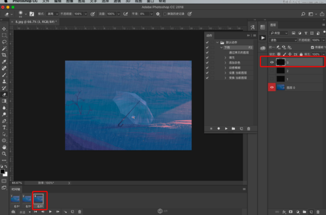 下雨动画:PS制作逼真的下雨GIF动画