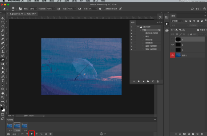 下雨动画:PS制作逼真的下雨GIF动画