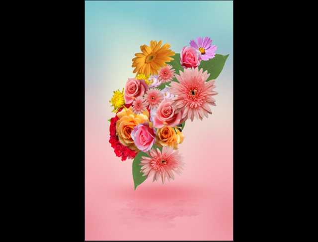 PS海报制作教程:花团锦簇的穿插文字效果