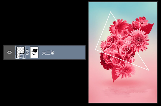 PS海报制作教程:花团锦簇的穿插文字效果