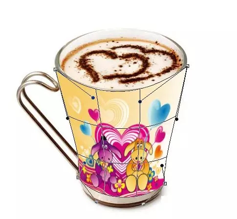 PS变形工具图文教程：如何给透明咖啡杯贴图