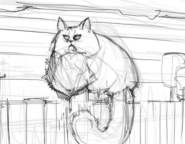 原画教程：PS制作霸气侧漏的猫
