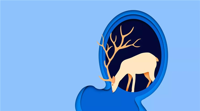 PS制作剪纸风格的优雅麋鹿图文教程