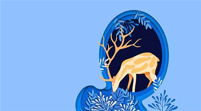 PS制作剪纸风格的优雅麋鹿图文教程