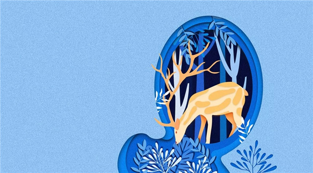 PS制作剪纸风格的优雅麋鹿图文教程