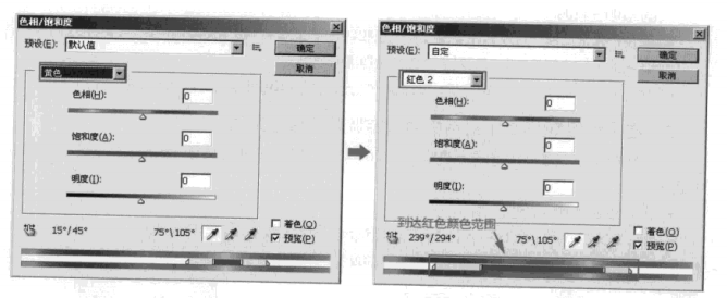 ps色相/饱和度使用教程——在[色相/饱和度]对话框中指定调整的颜色范围