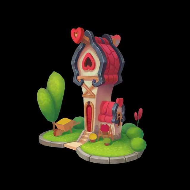 游戏模型手绘场景《小红房》案例制作教程（四）