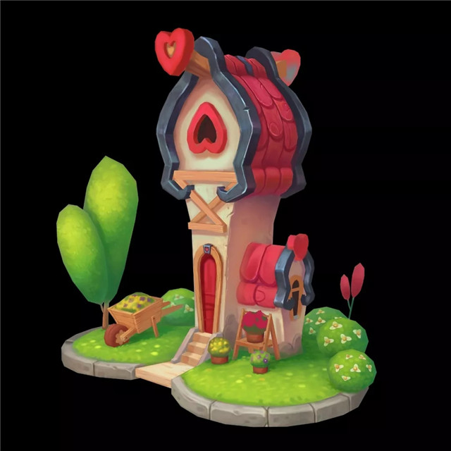 游戏模型手绘场景《小红房》案例制作教程（五）