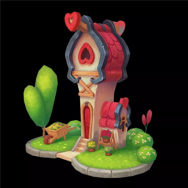 游戏模型手绘场景《小红房》案例制作教程（五）