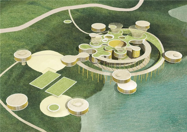 水彩画风格滨水建筑效果图制作教程