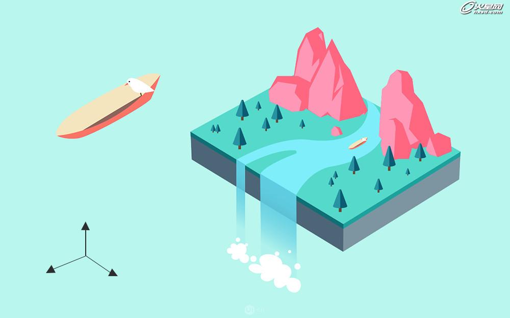 【原创】悬浮森林！AI绘制3D矢量风格插画