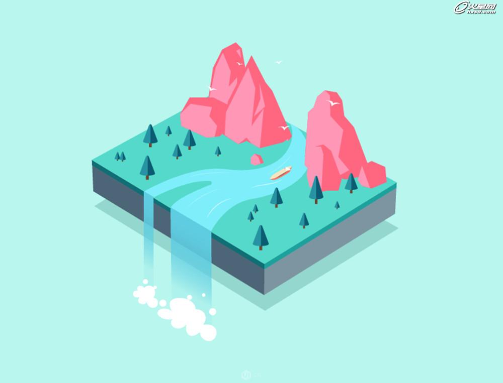 【原创】悬浮森林！AI绘制3D矢量风格插画