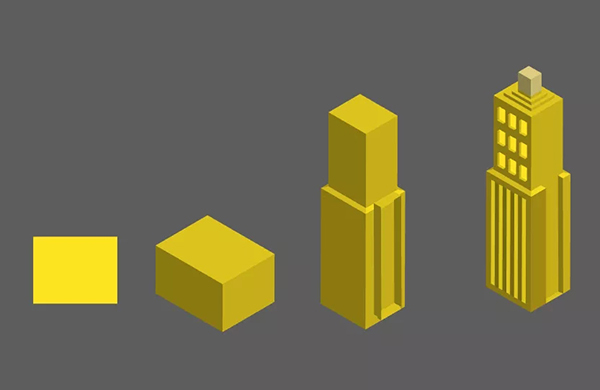 2.5D插画海报制作教程！三分钟掌握建筑渐变插画海报