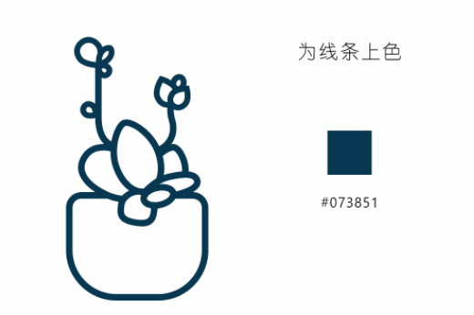 ai教程：多肉植物扁平风线体插画