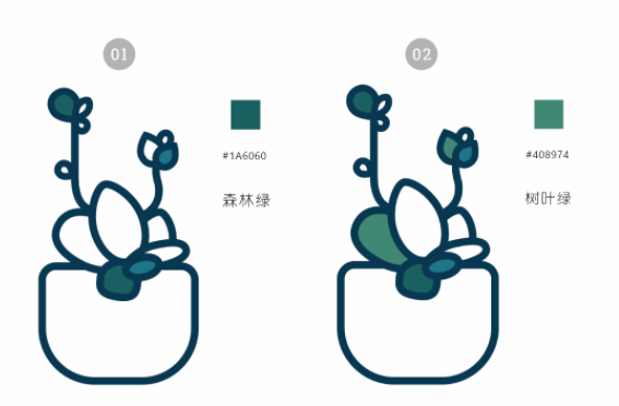 ai教程：多肉植物扁平风线体插画