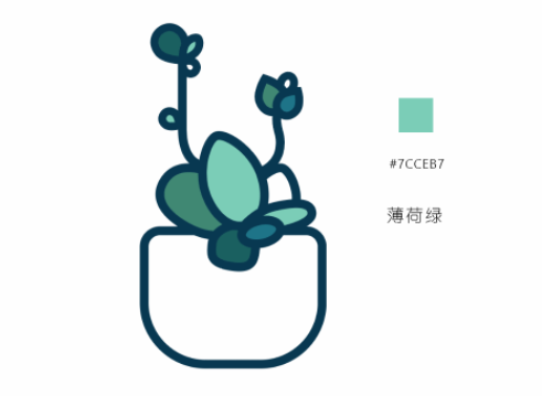 ai教程：多肉植物扁平风线体插画