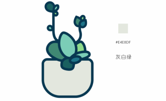 ai教程：多肉植物扁平风线体插画