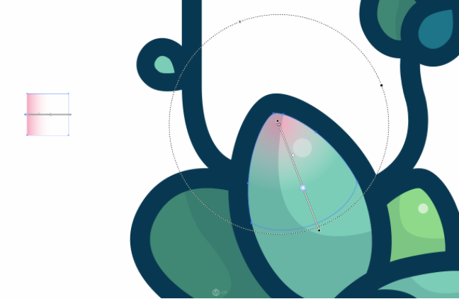 ai教程：多肉植物扁平风线体插画