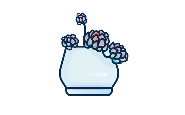 矢量线条插画教程：AI彩绘多肉