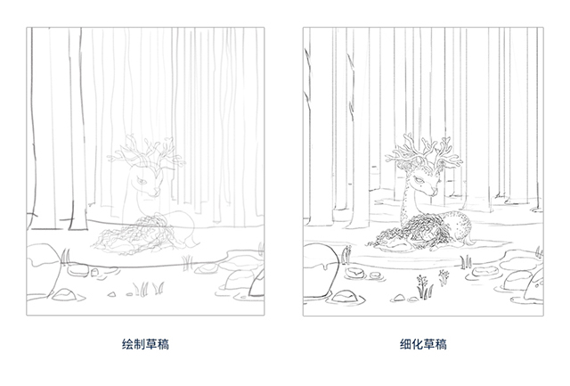 绘制超有意境的森林噪点插画教程