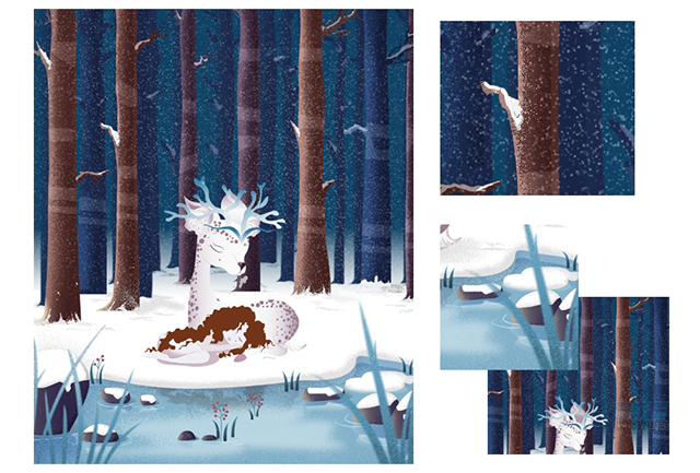 绘制超有意境的森林噪点插画教程