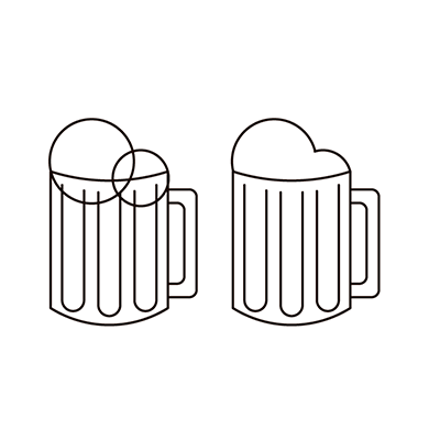 AI绘制卡通风格啤酒和热狗图标教程