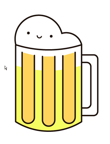 AI绘制卡通风格啤酒和热狗图标教程