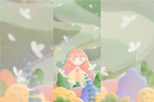 AI+PS绘制小清新风格许愿少女手机壁纸图文教程-伊丞小站(YLIMHS.COM)